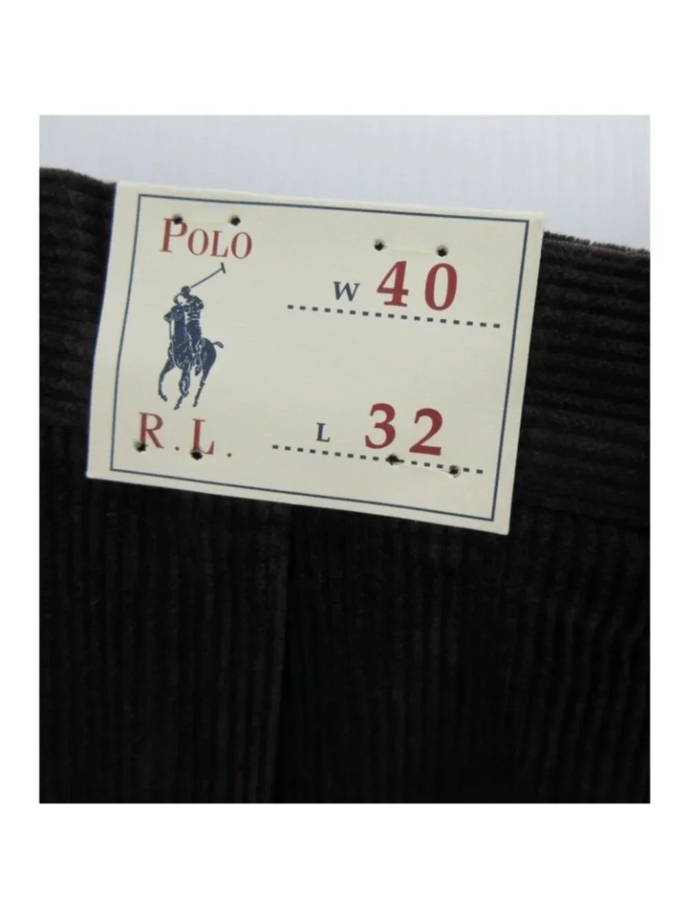 VTG Polo Ralph Lauren Pants 40X32 Andrew Corduroy Pleated Classic Fit
